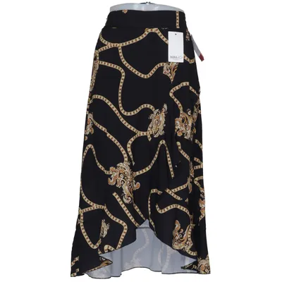 Slå om-nederdel (Sort, Guld, Hvid) fra Mira & Co Elastan, Polyester