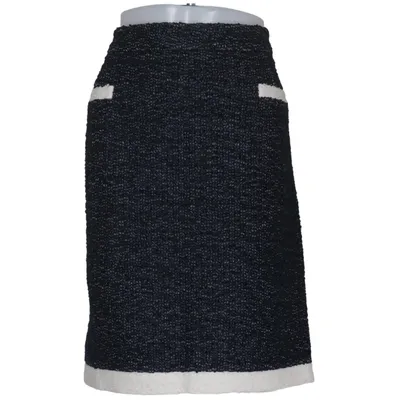 Jupe (Noir, Blanc) de Carolina Herrera Cupro, Polyester, Viscose