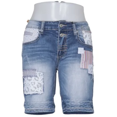 Jeansshorts (Blå, Vit, Flerfärgad) från Place du Jour Bomull, Elastan