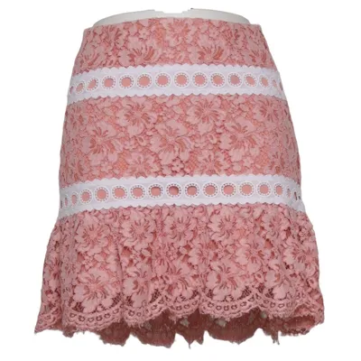 Kjol (Rosa, Vit) från Sandro Bomull, Polyamid, Polyester, Viskos