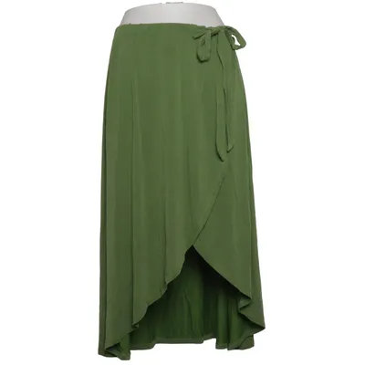 Slå om-nederdel (Grøn) fra Object Polyester, Tencel