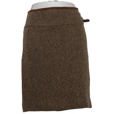 Skirt (Brown) from Lauren Ralph Lauren Acetate, Polyamide, Suede, Wool