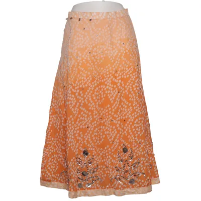 Kjol (Orange, Vit) från Heine Bomull