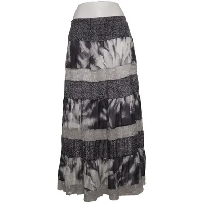 Maxi skirt (Black, White, Gray) from Patrizia Dini Polyamide, Silk, Viscose