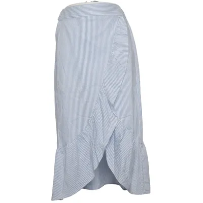 Jupe portefeuille (Bleu, Blanc) de TFY Coton, Élasthane, Polyamide