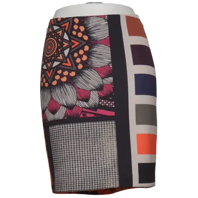 Jupe (Orange, Noir, Multicolore) de Crisca Élasthane, Polyester