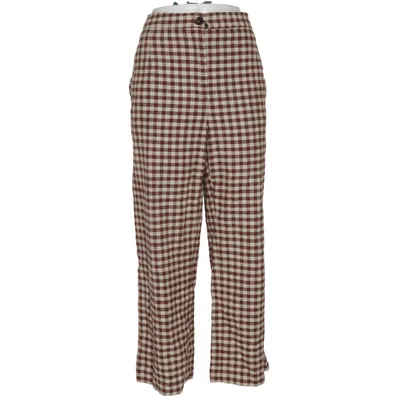 Broek (Bruin, Wit) van Sézane Katoen, Elastaan, Linnen
