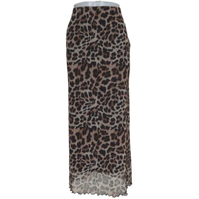 Jupe longue (Marron, Noir) de Bubbleroom Élasthane, Polyester