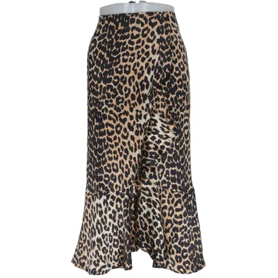 Rok (Beige, Zwart) van Ganni Elastaan, Zijde