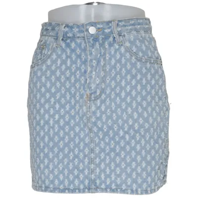 Denim skirt (Blue, White) from Mochy Cotton, Polyester