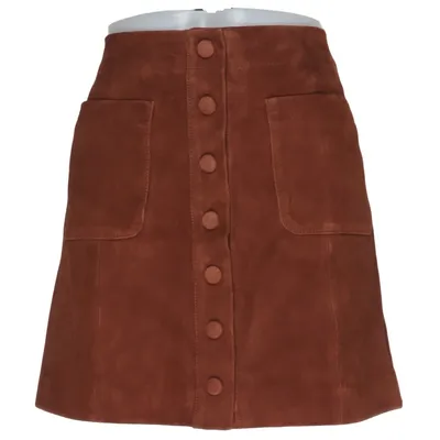 Lædernederdel (Brun) fra Sézane Læder, Viscose