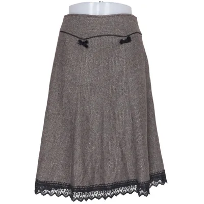 Skirt (Brown, Black) from Anna Sui Polyester, Wool