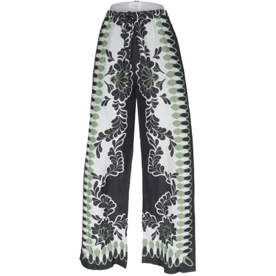 Palazzo broek (Zwart, Wit, Groen) van Mrs & Hugs Zijde, Viscose