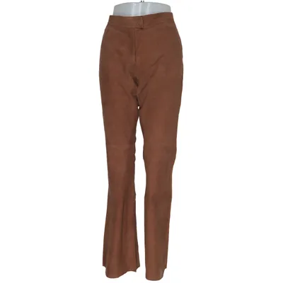Leren broek (Bruin) van Second Female Elastaan, Leer, Polyester