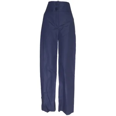 Pantalon patte d'éléphant (Bleu) de Mango Suit Coton, Élasthane
