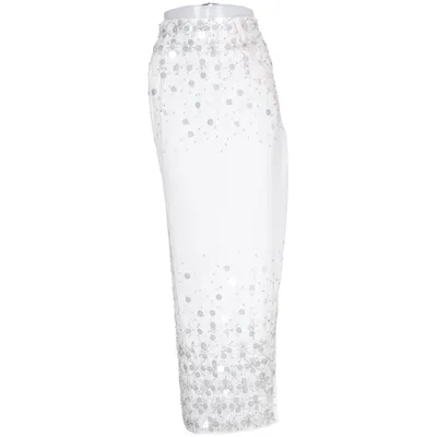 Maxi skirt (White, Silver) from Oh Polly Polyester