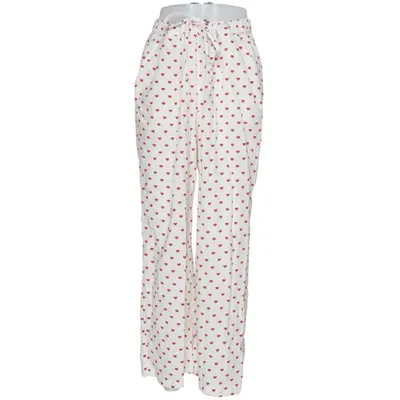 Pyjamasbukser (Hvid, Rød) fra Index Bomuld