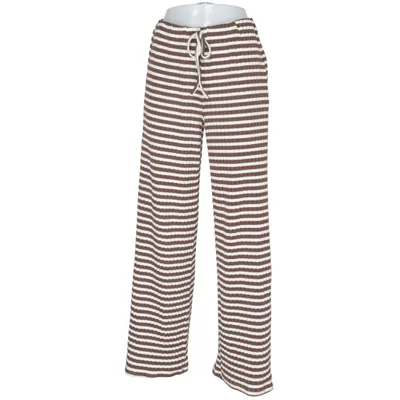 Palazzo broek (Bruin, Wit) van Shein Elastaan, Polyester
