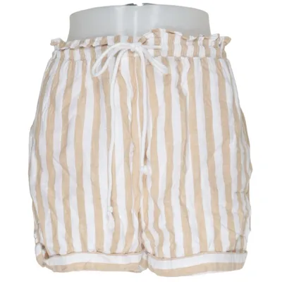 Korte broek (Beige, Wit) van Edited Katoen, Linnen