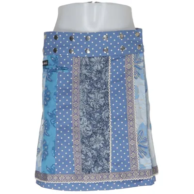 Jupe portefeuille (Bleu, Multicolore) de Moshiki Coton