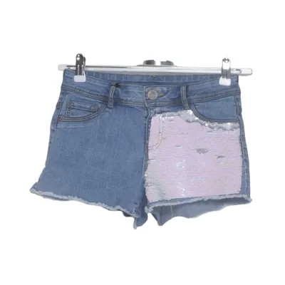 Short en jean (Bleu, Argent) de Here + There by C&A Coton, Élasthane, Polyester
