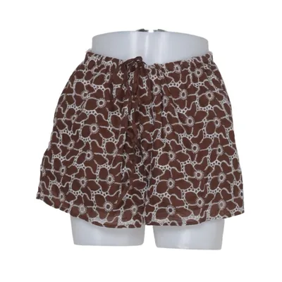 Shorts (Brown, White) from Stradivarius Cotton, Polyester