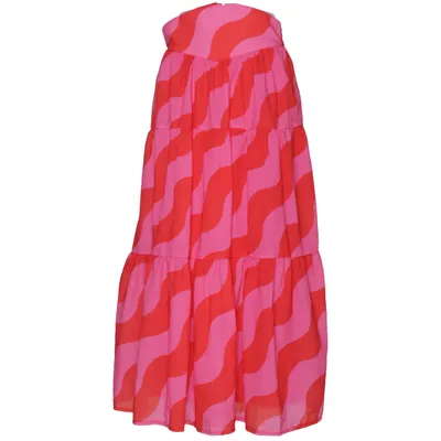 Långkjol (Röd, Rosa) från Karavan Bomull, Polyester