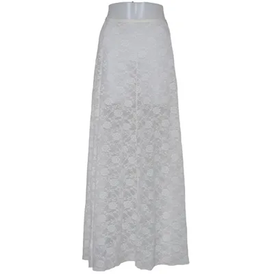 Maxi skirt (White) from KappAhl Elastane, Polyamide