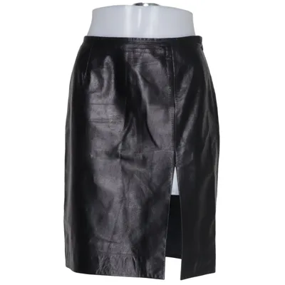 Lederrock (Schwarz) von Marc Cain Leder, Polyester, Viskose
