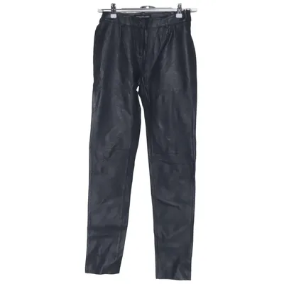 Leather pants (Black) from Patrizia Dini Polyester, Polyurethane