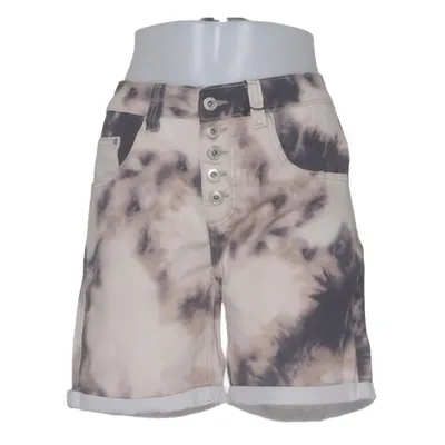 Denim shorts (Beige, Zwart, Meerkleurig) van Place du Jour Katoen, Elastaan
