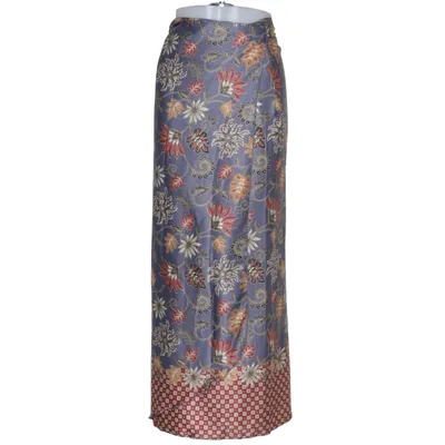 Jupe longue (Bleu, Multicolore) Soie