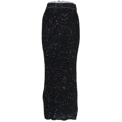 Långkjol (Svart, Silverfärgad) från H&M Polyamid, Polyester, Silke