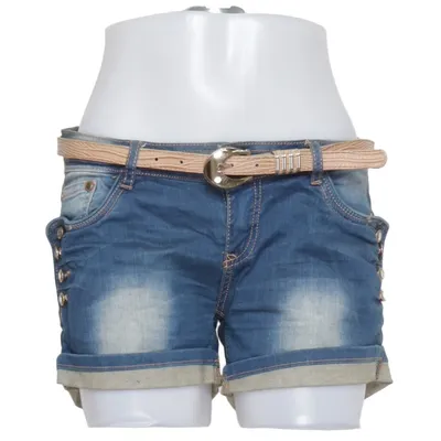 Denim shorts (Blauw) van Monday Katoen, Elastaan