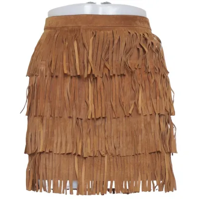 Rock (Braun) von Zara Basic Leder