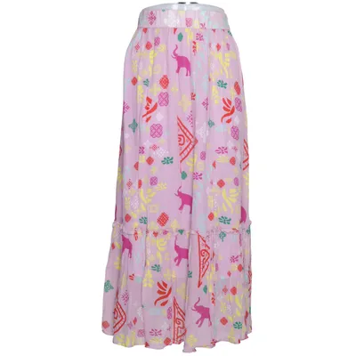 Jupe longue (Rose, Multicolore) de Mrs & Hugs Polyester, Viscose