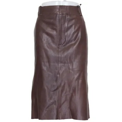 Nederdel (Brun) fra Zara Leather Collection Læder