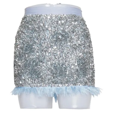 Skirt (Blue, Silver) from Shivadiva Silk