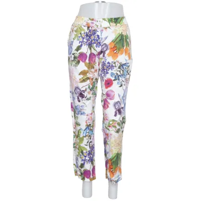 Pants (White, Multicolored) from Altamira Cotton, Elastane