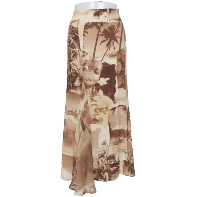 Jupe longue (Marron, Beige) de Mariella Burani Soie