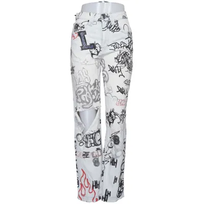 Jeans (White, Multicolored) from Jaded London Cotton