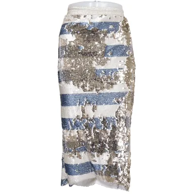 Jupe (Bleu, Argent) de Essentiel Antwerp Élasthane, Polyester