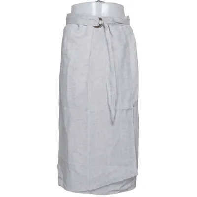 Jupe portefeuille (Gris) de Purdey Coton, Lin