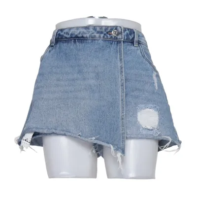 Skort (Blauw) van ONLY Blue Denim Katoen