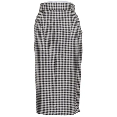 Jupe (Noir, Blanc) de Laurèl Viscose, Laine