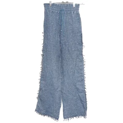 Palazzo broek (Blauw, Wit) van Cecilie Copenhagen Acryl, Nylon, Viscose, Wol