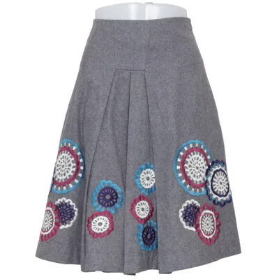 Jupe (Gris, Multicolore) de Solar Acétate, Viscose, Laine