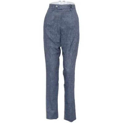 Suit pants (Blue) from WE Fashion Cotton, Linen