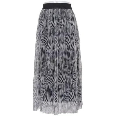 Maxi skirt (Black, White) from Anna Polyester, Viscose