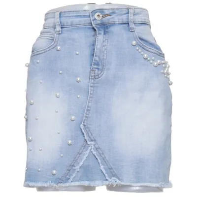 Jeanskjol (Blå) från Denim Stories Bomull, Elastan, Polyester